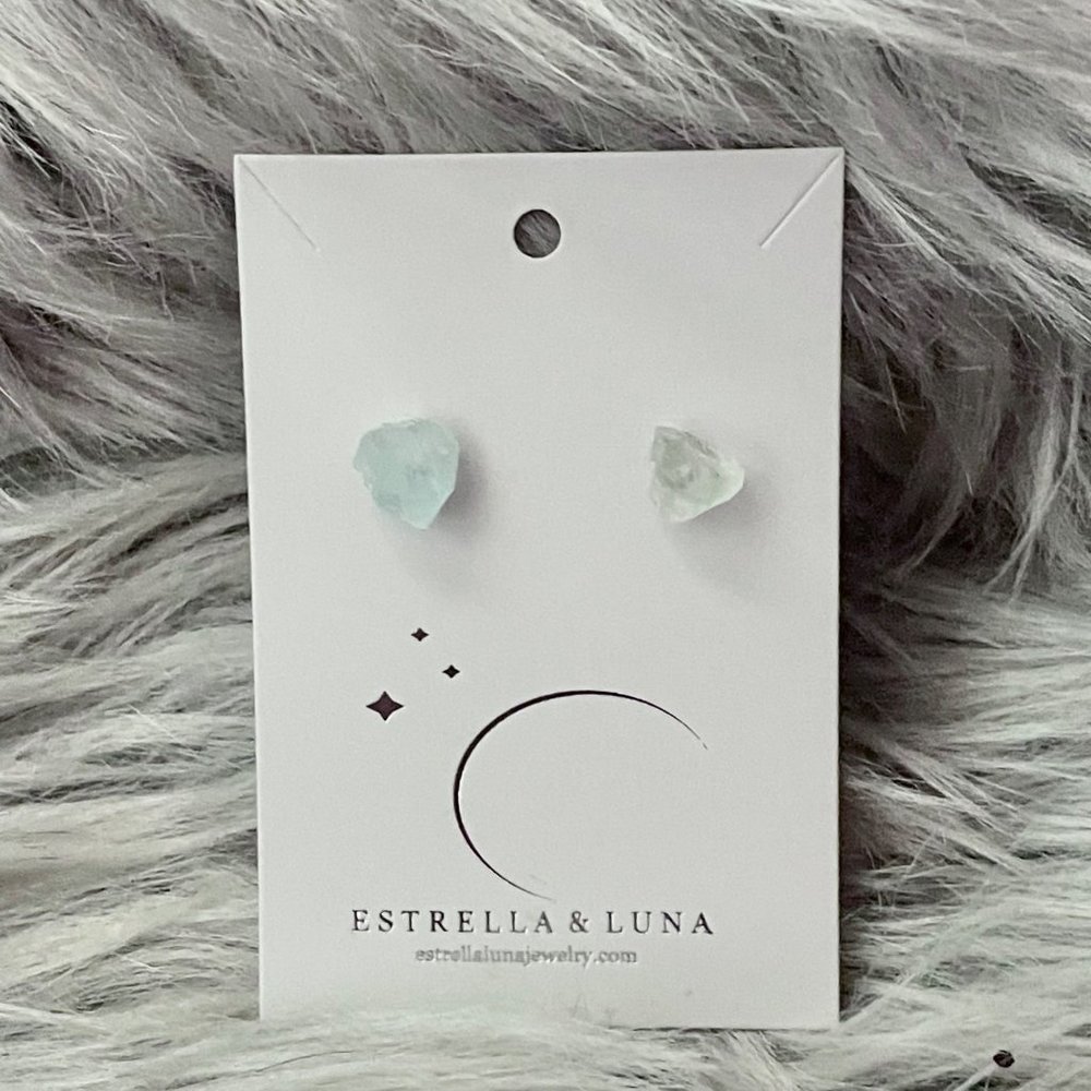 Estrella & Luna raw blue  gemstone stud earrings